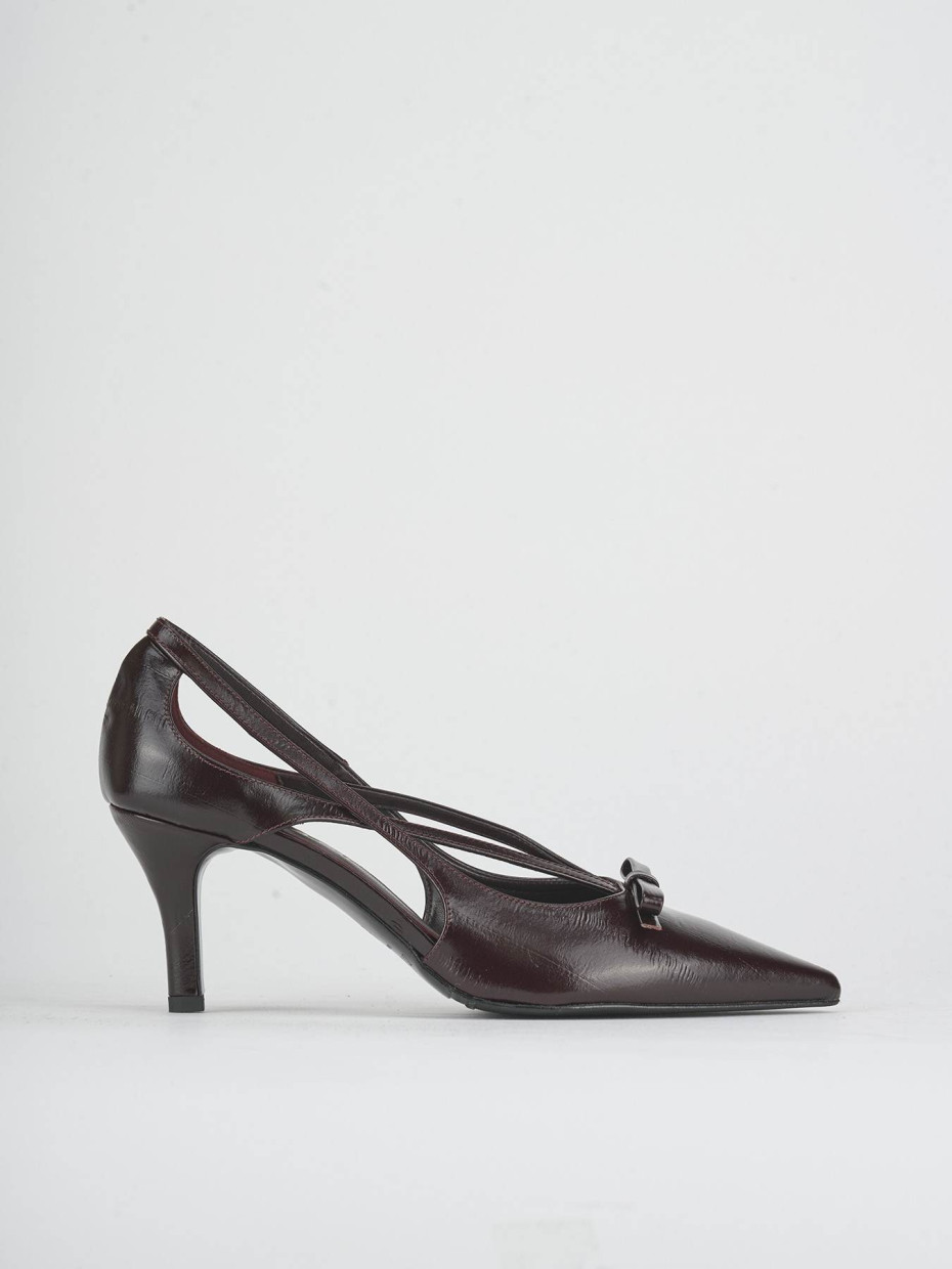 Décolleté tacco 8cm pelle bordo'