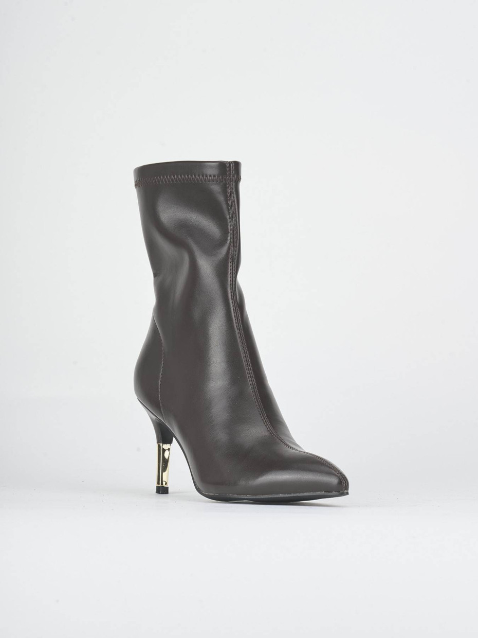 Stivaletti tacco 7cm pelle sostenibile testa