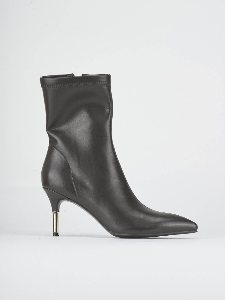 Stivaletti tacco 7cm pelle sostenibile testa