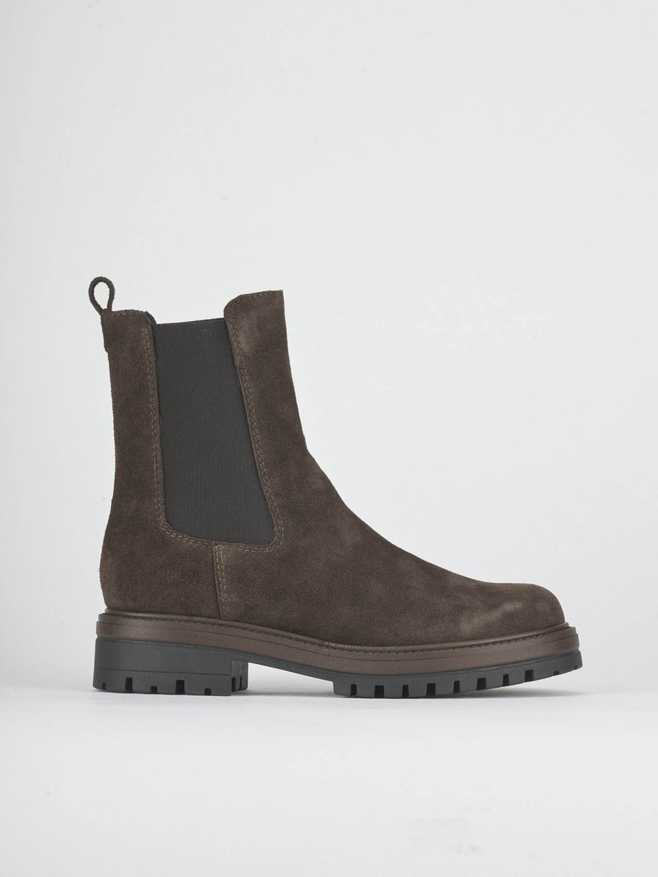 Stivaletti tacco 2cm camoscio testa
