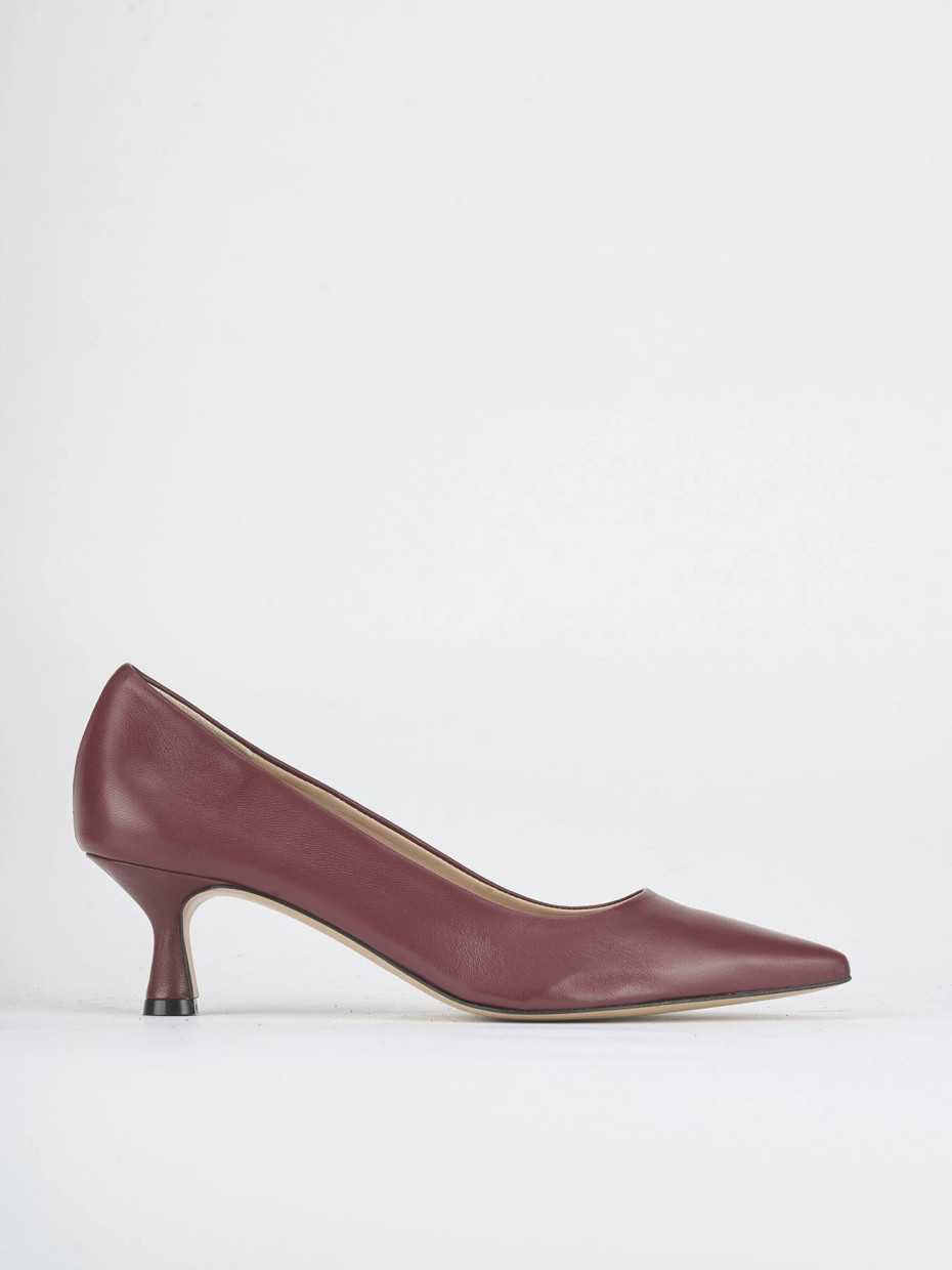 Décolleté tacco 5cm pelle bordo'