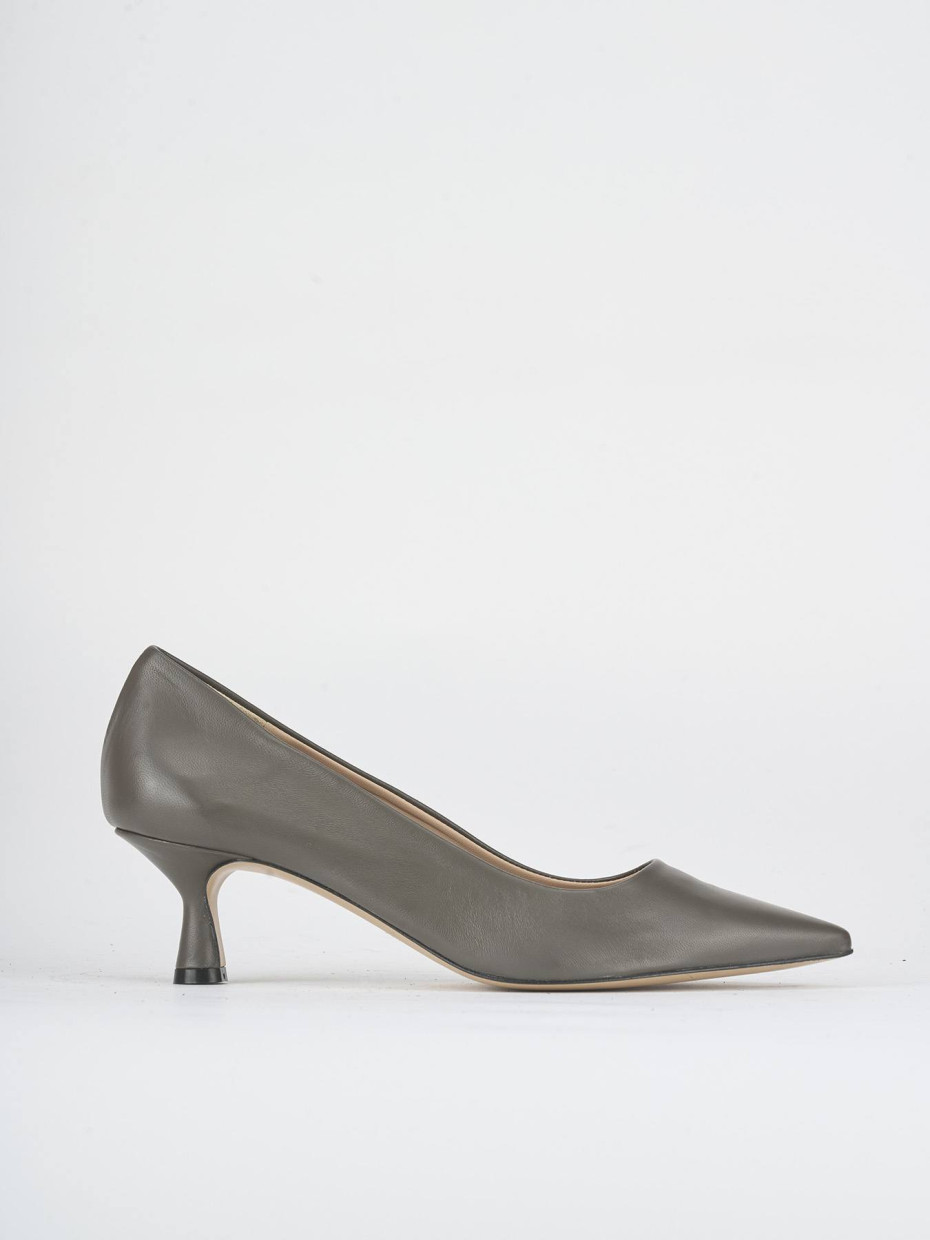 Zapatos de salón tacón 5 cm gris cuero