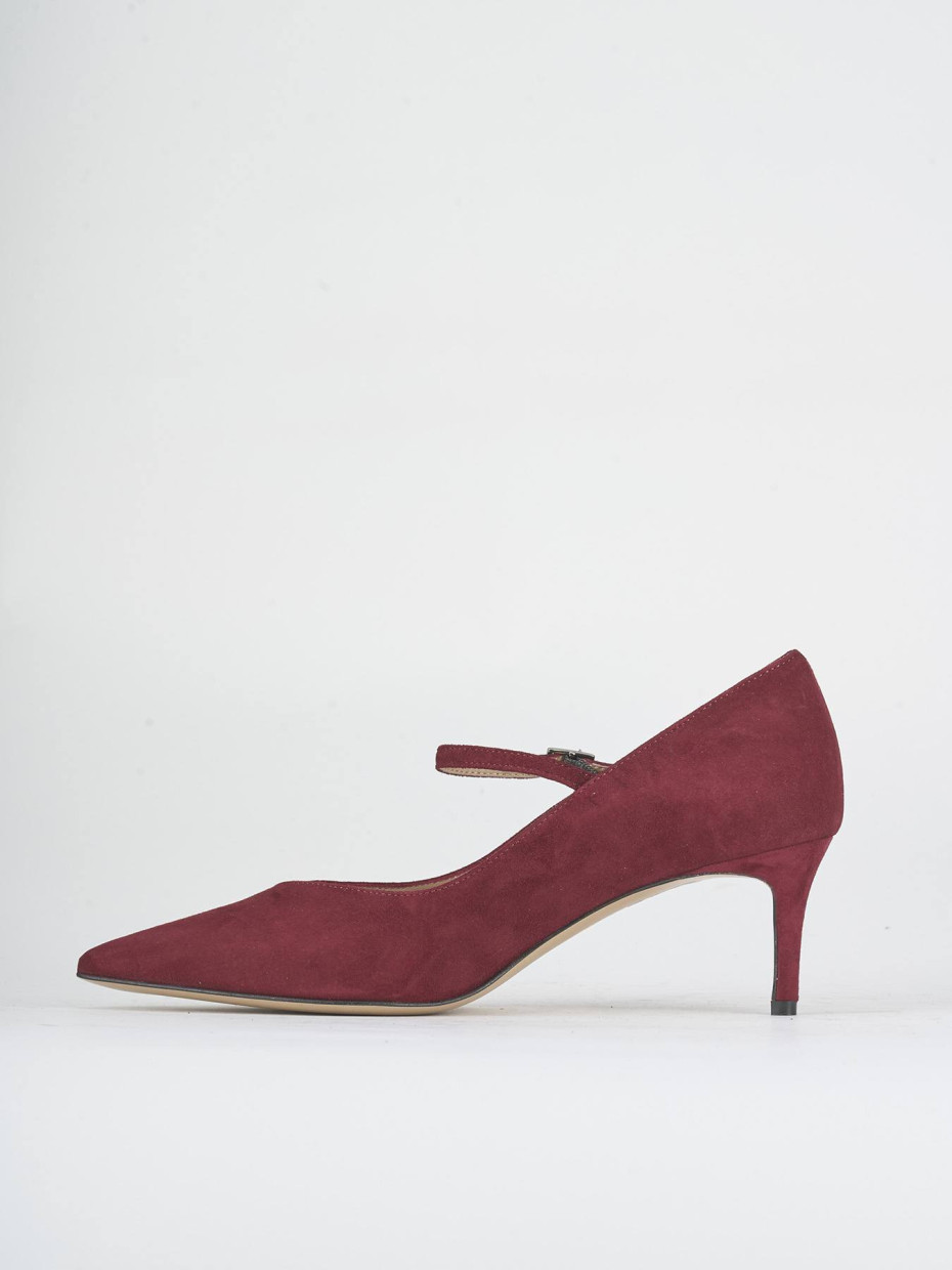 Décolleté tacco 5cm camoscio bordo'