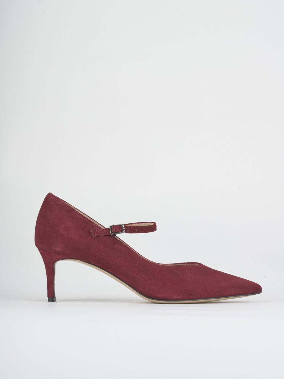 Décolleté tacco 5cm camoscio bordo'