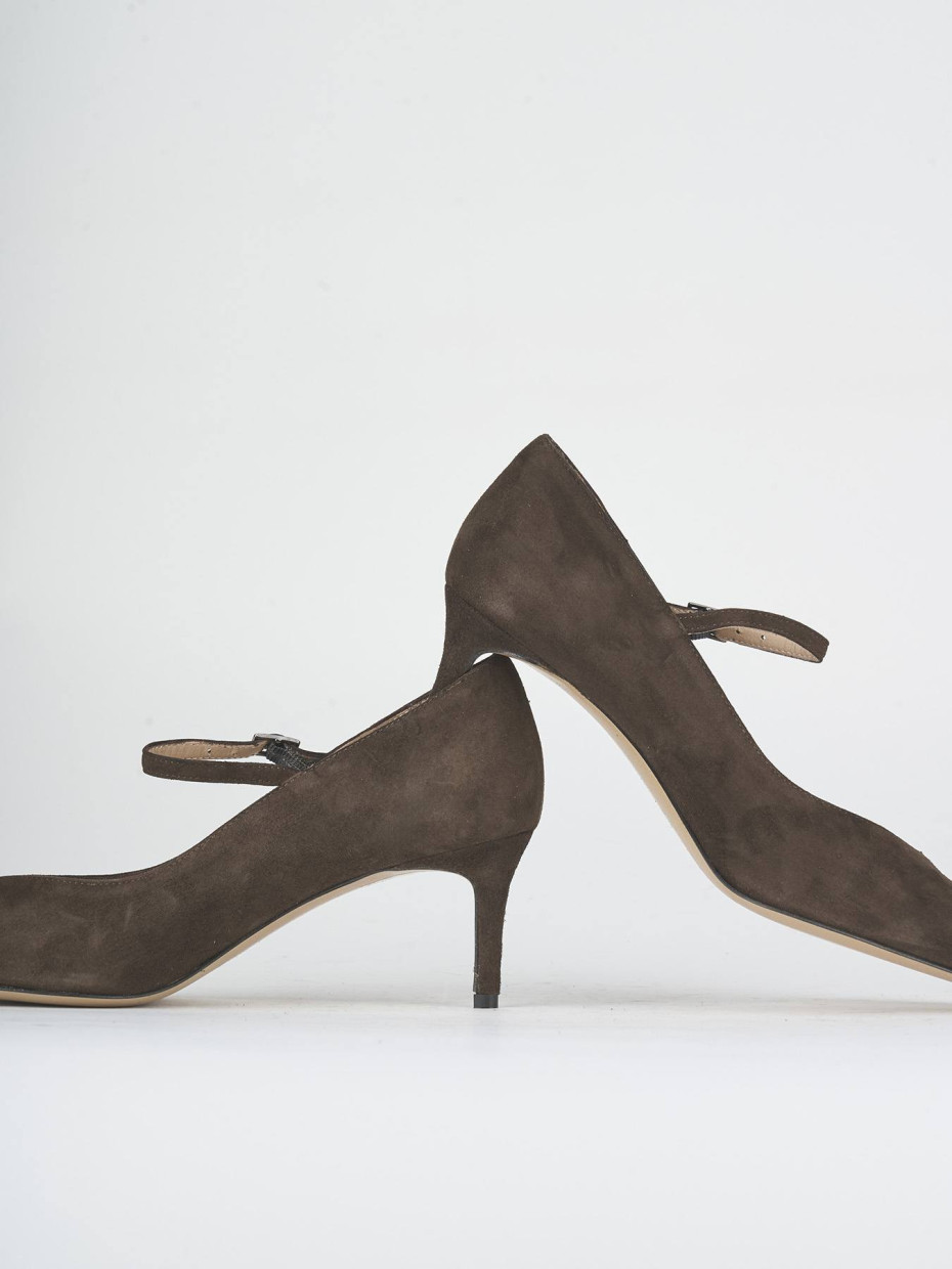 Décolleté tacco 5cm camoscio testa