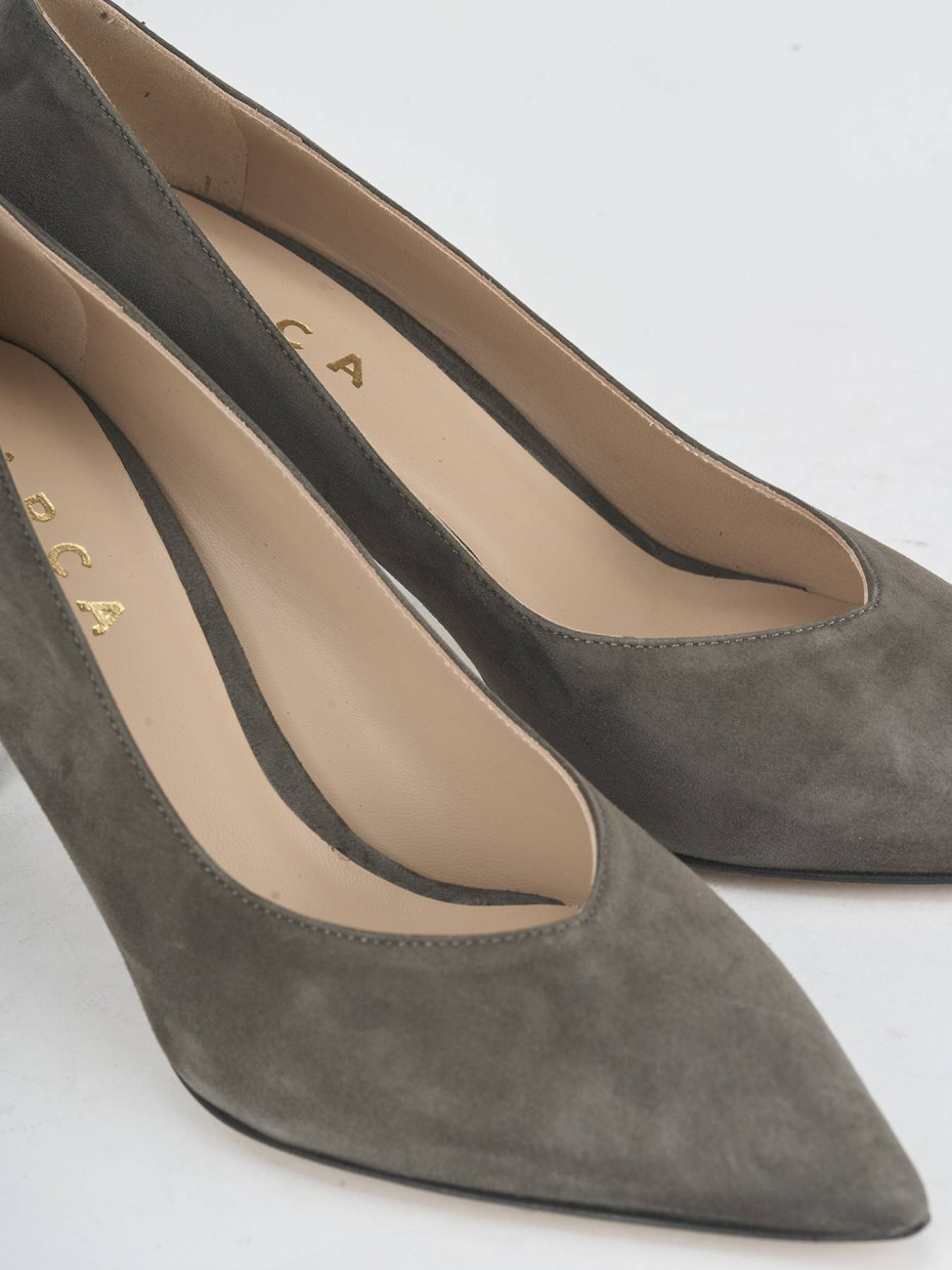 Pumps heel 7 cm grey suede