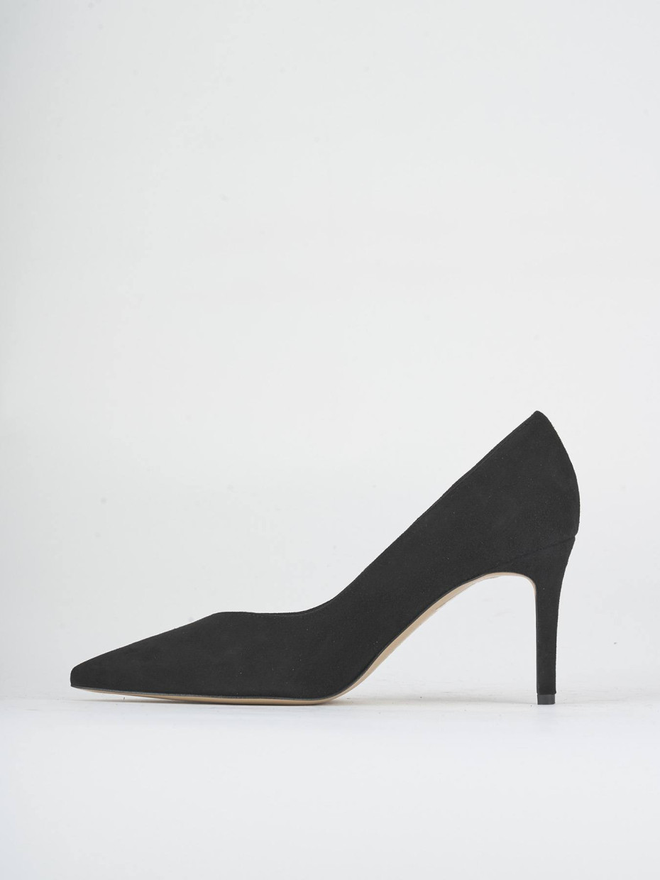 Zapatos de salón tacón 7 cm negro ante