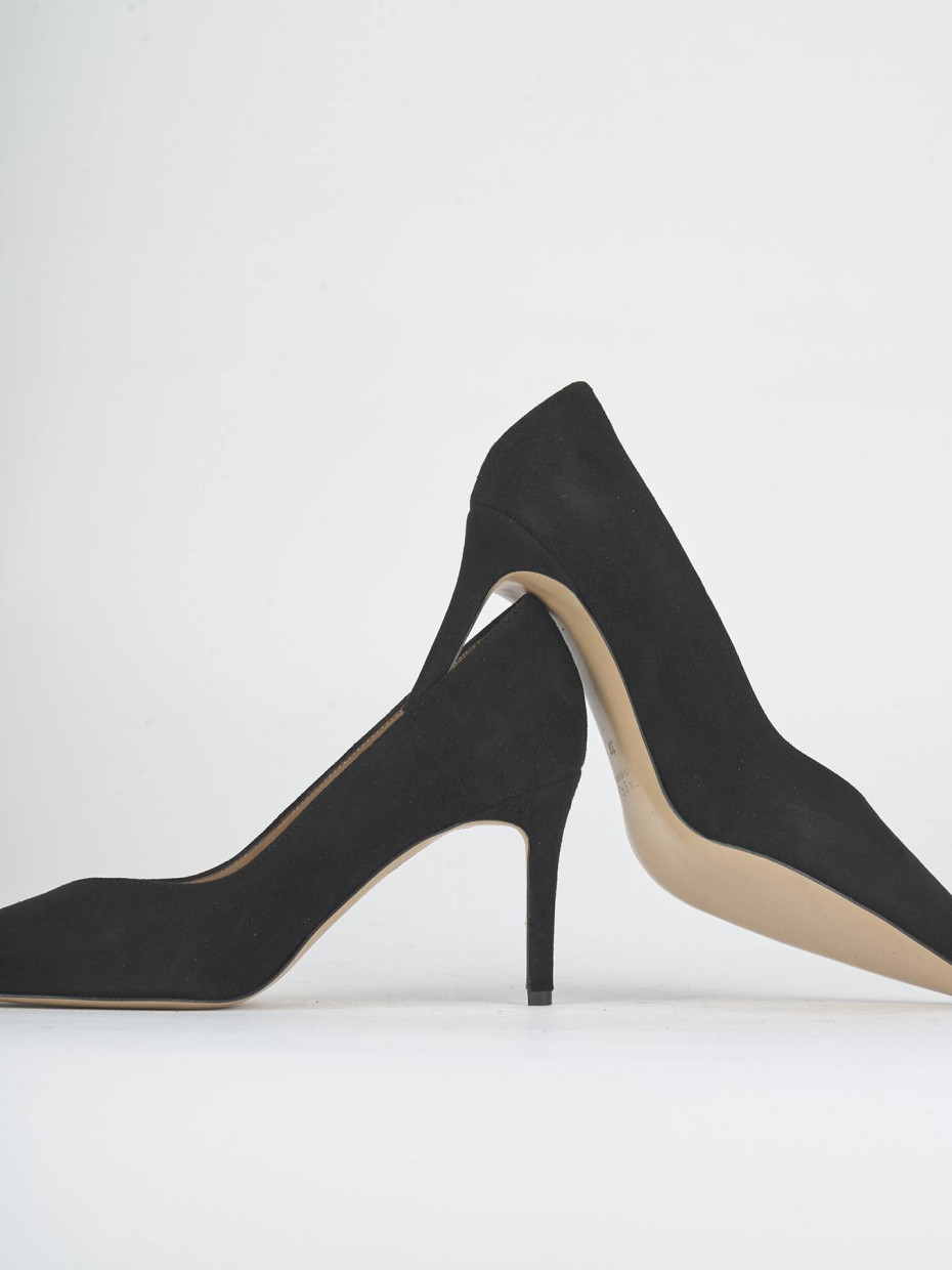Zapatos de salón tacón 7 cm negro ante
