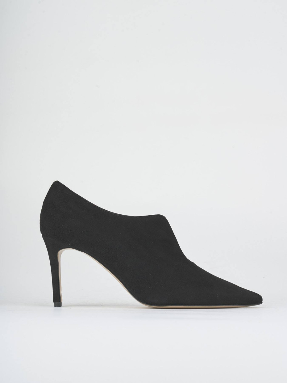 Décolleté tacco 7cm camoscio nero