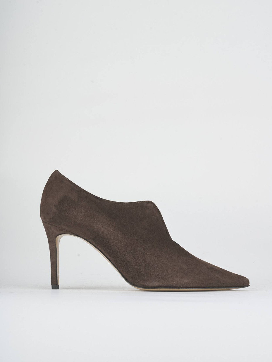 Décolleté tacco 7cm camoscio testa