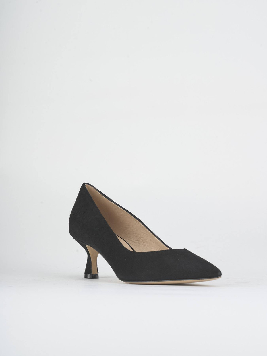 Zapatos de salón tacón 5 cm negro ante