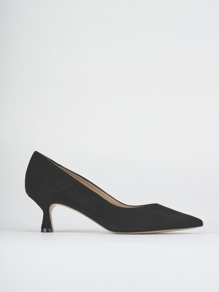 Zapatos de salón tacón 5 cm negro ante