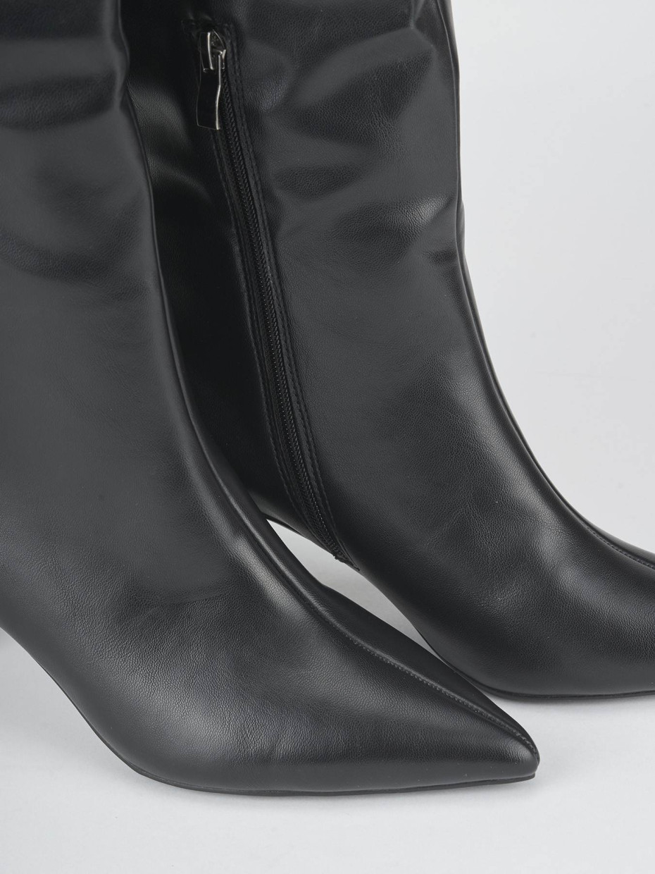 Stivali tacco 7cm pelle nero