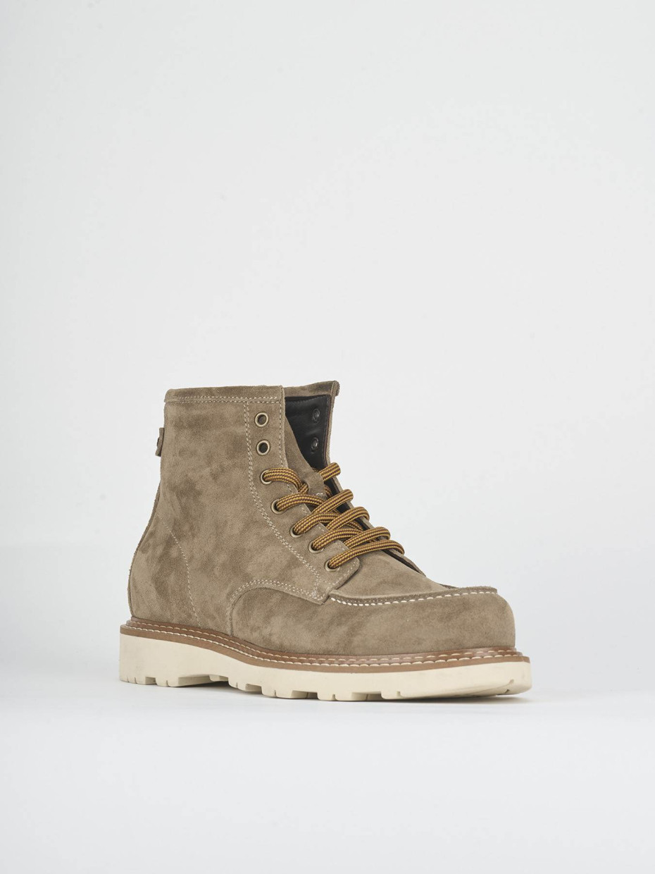 Combat boots beige suede