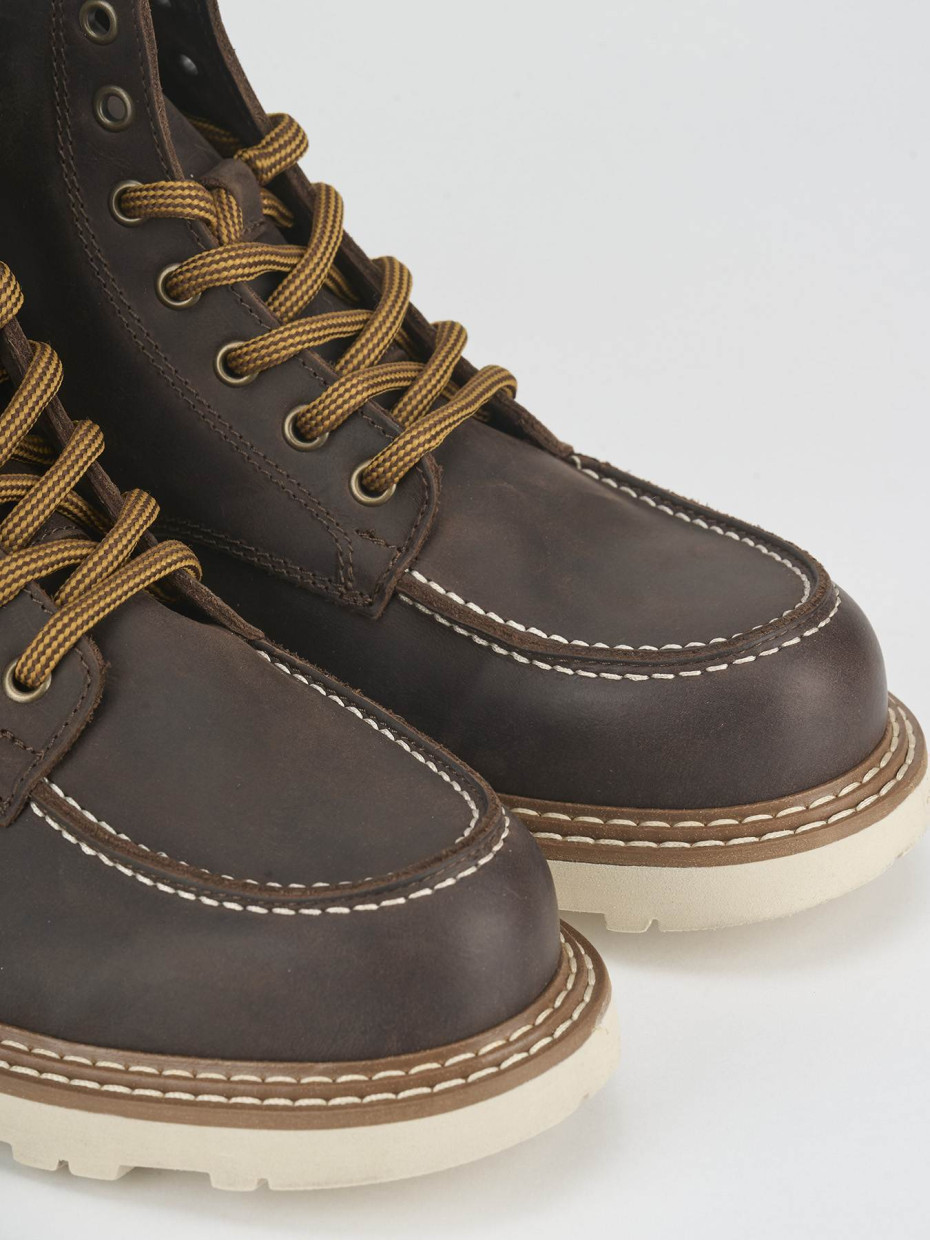 Combat boots dark brown leather