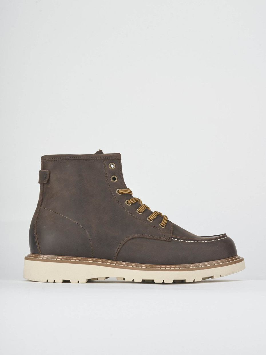 Combat boots dark brown leather