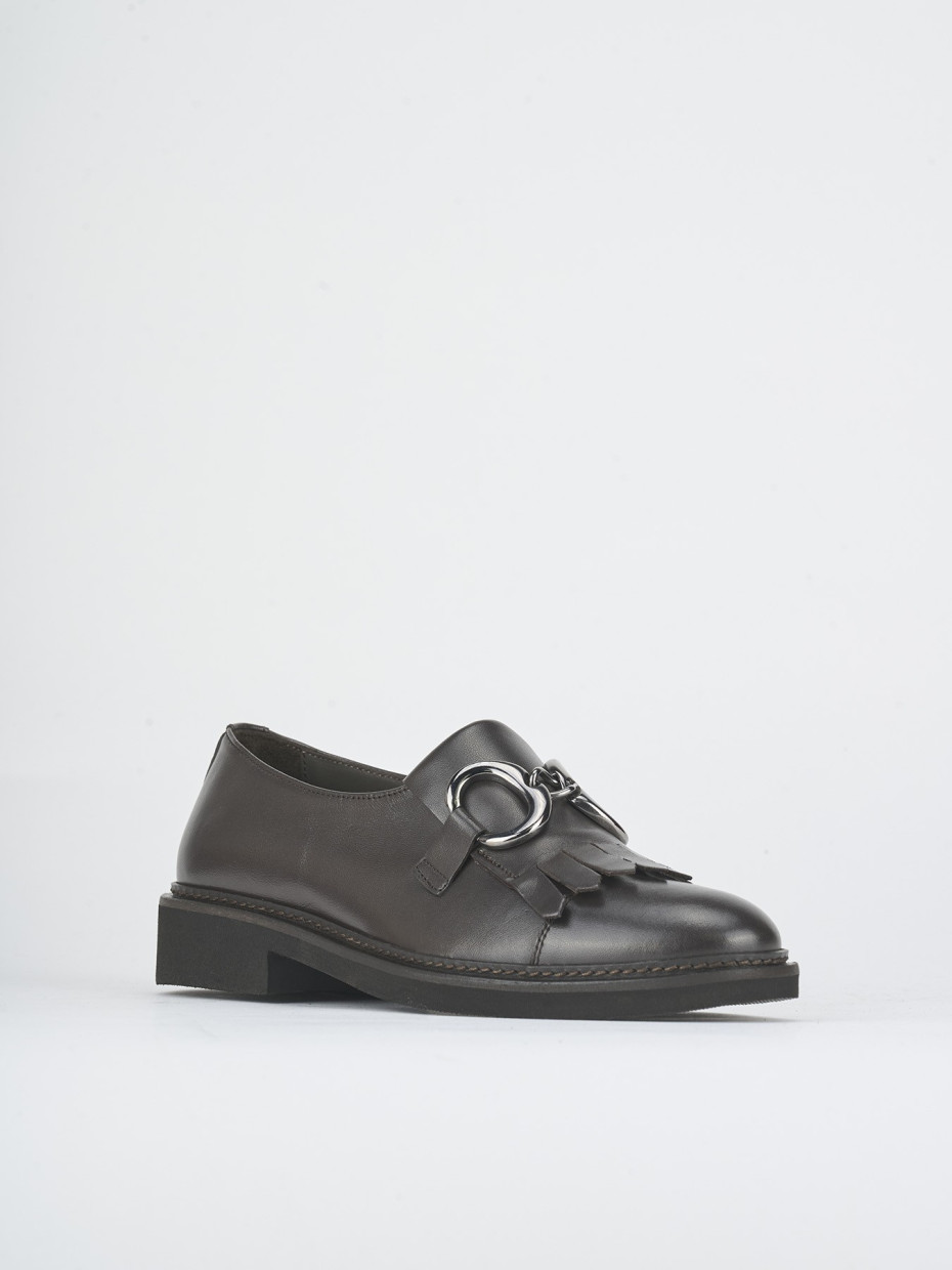 Mocassini tacco 2cm pelle testa