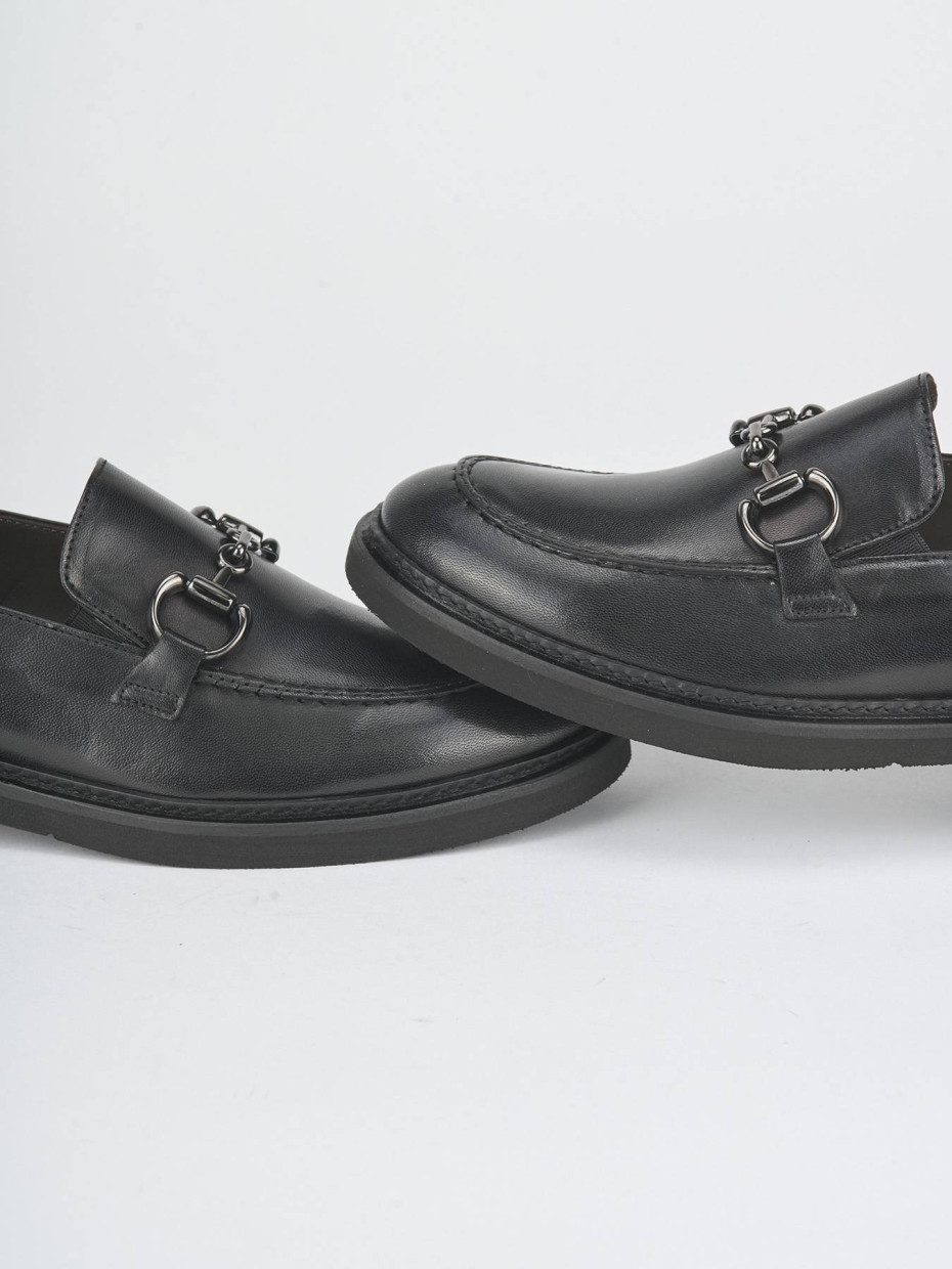 Mocassini tacco 2cm pelle nero
