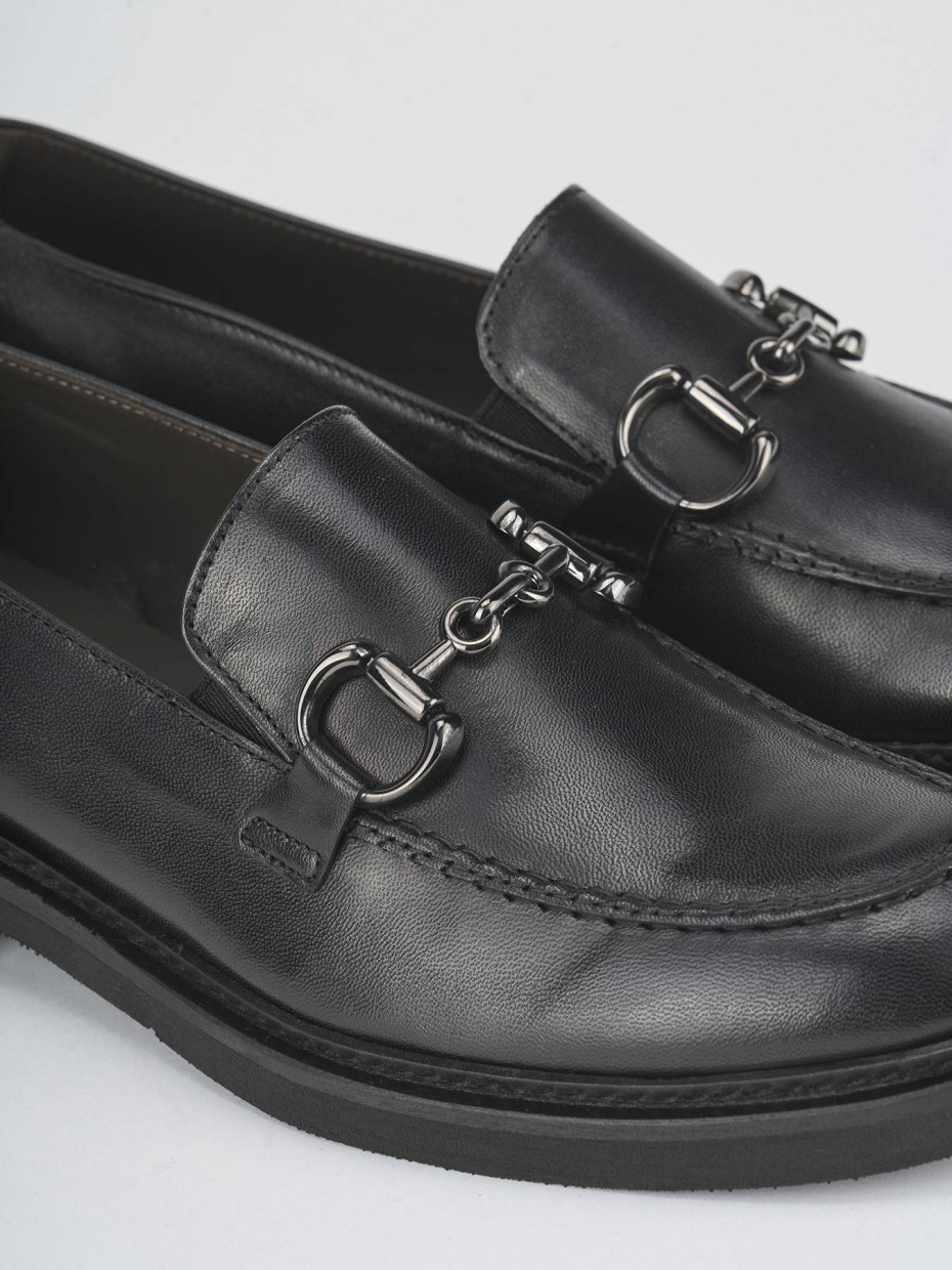 Mocassini tacco 2cm pelle nero