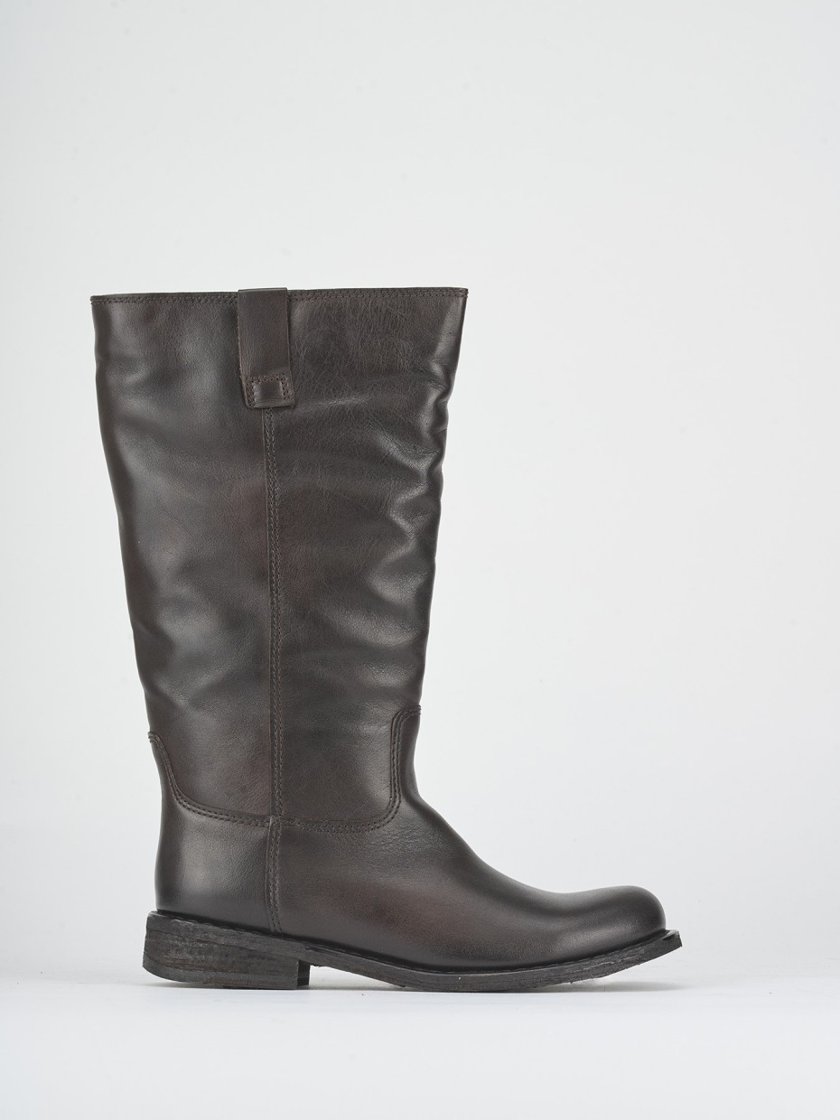 Stivali tacco 2cm pelle testa