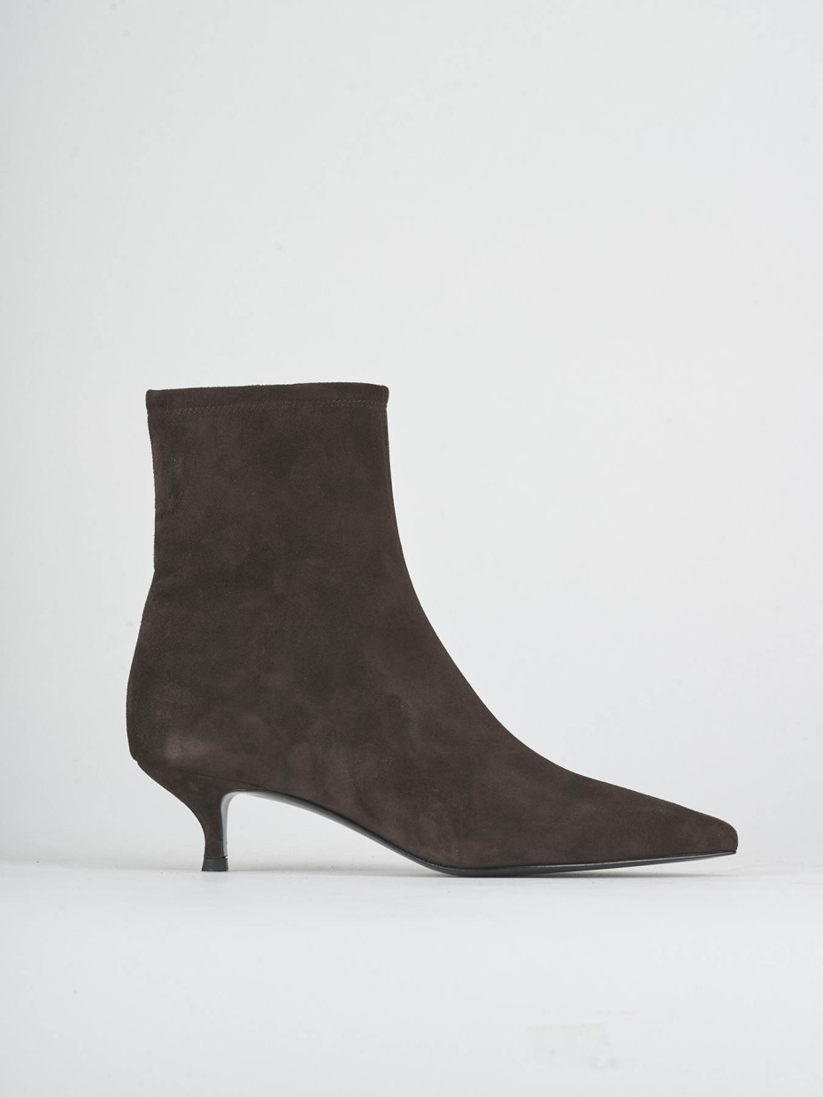 Stivaletti tacco 5cm camoscio testa