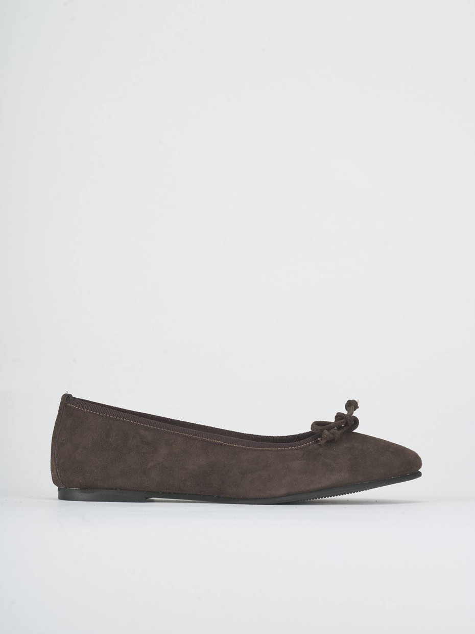 Ballerine tacco 1cm camoscio testa