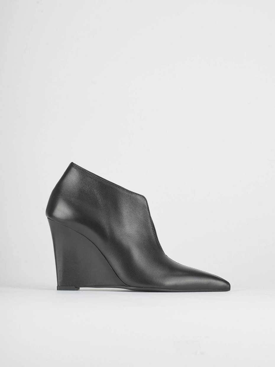 Stivaletti tacco 10cm pelle nero