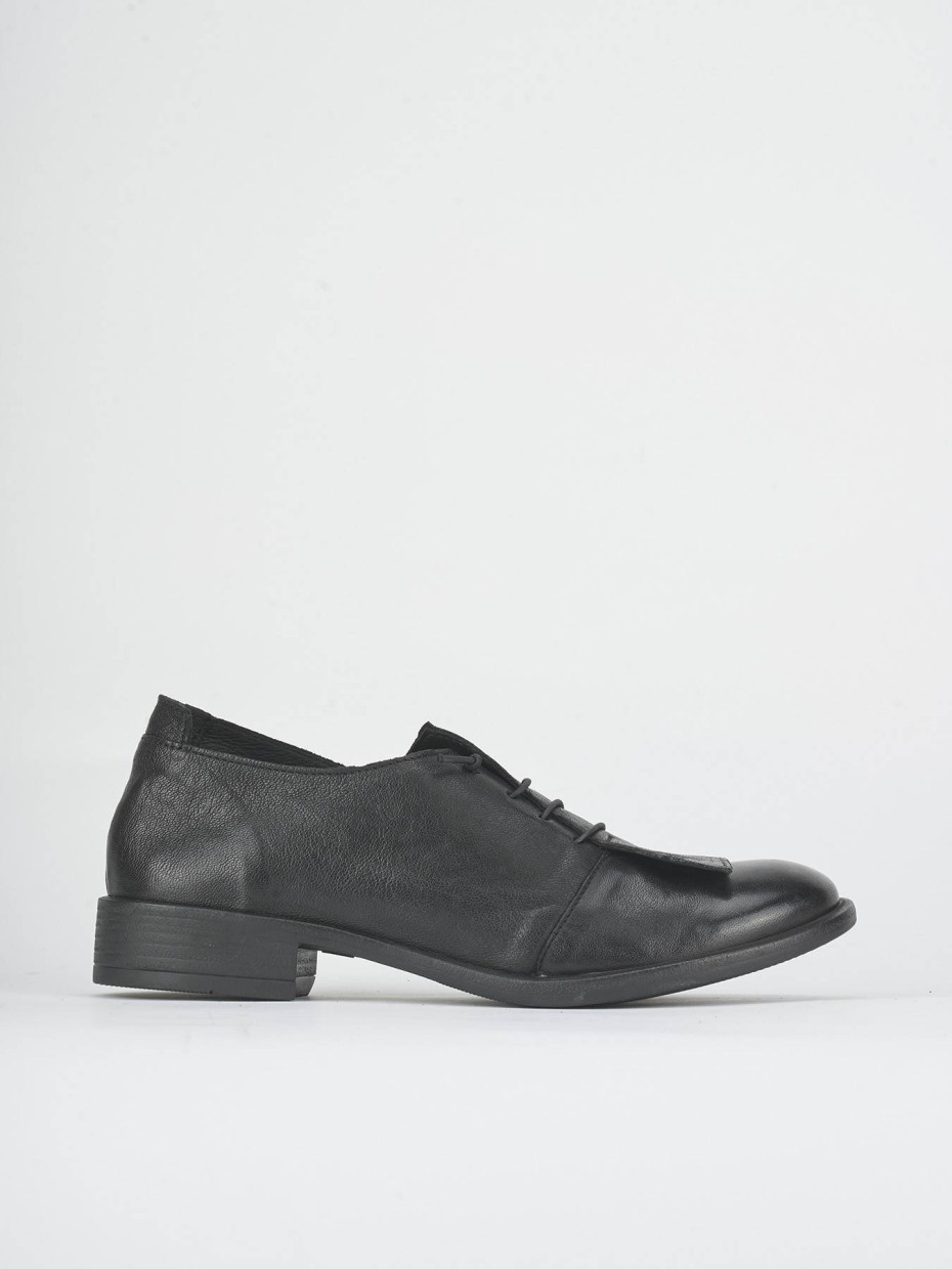 Stringate tacco 2cm pelle nero