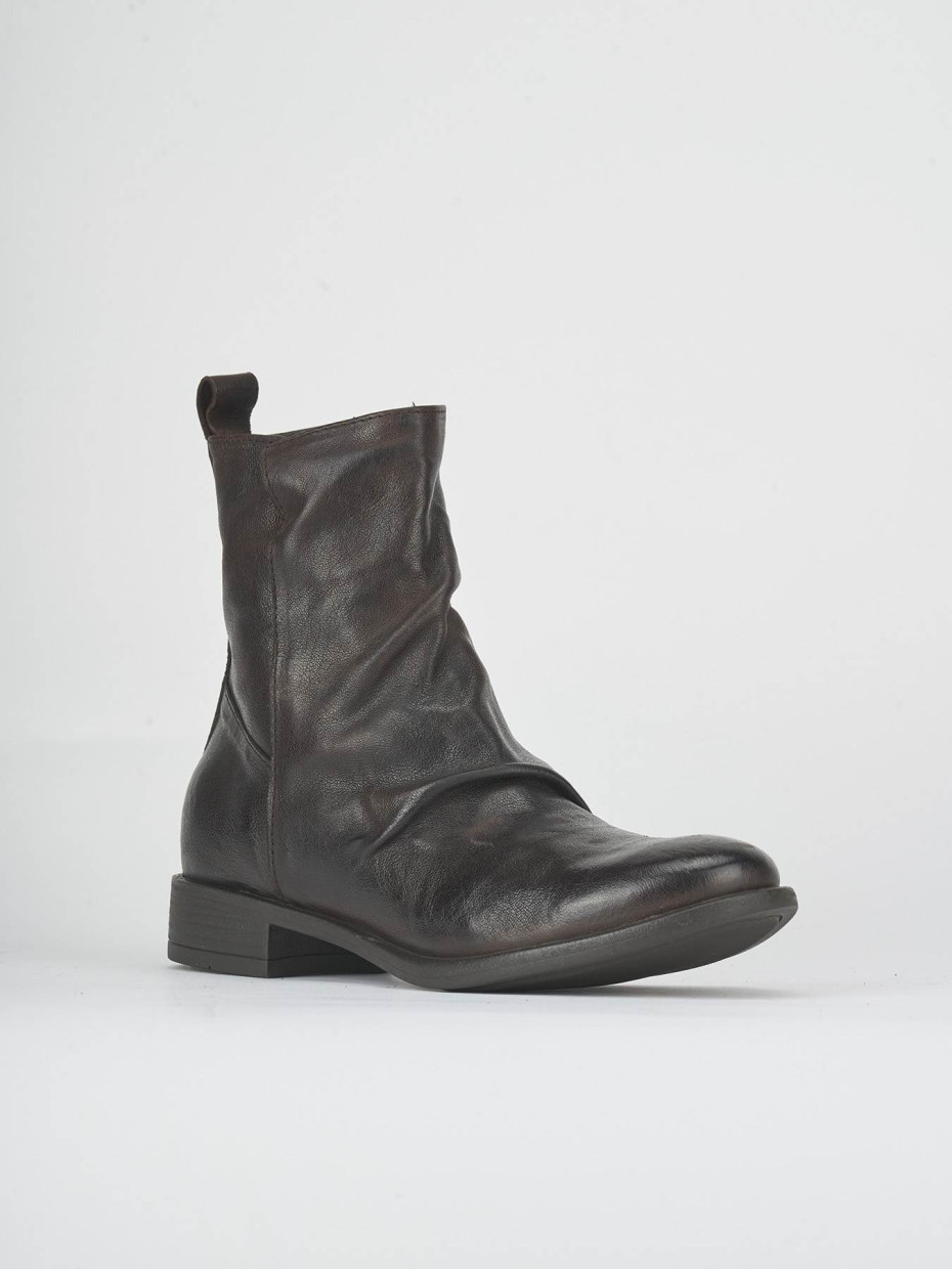 Stivaletti tacco 2cm pelle testa