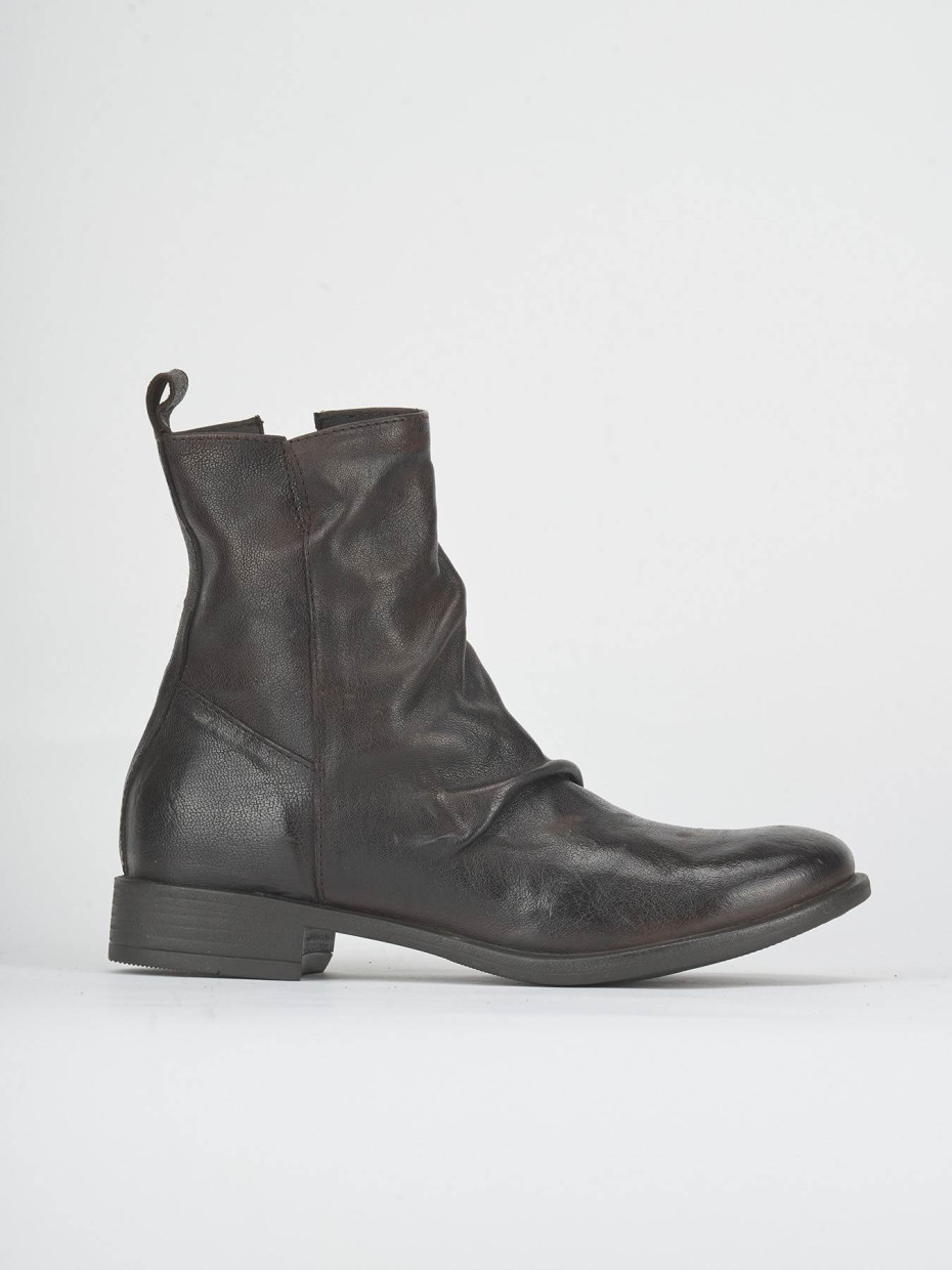 Stivaletti tacco 2cm pelle testa