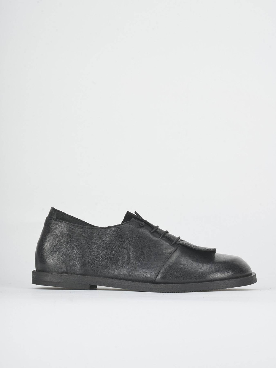 Stringate tacco 1cm pelle nero
