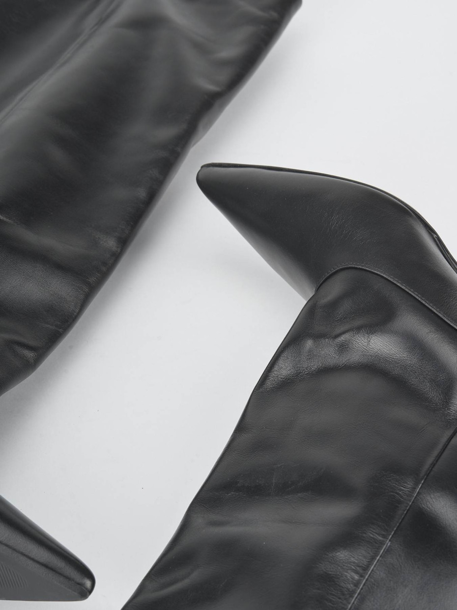 Stivali tacco 5cm pelle nero