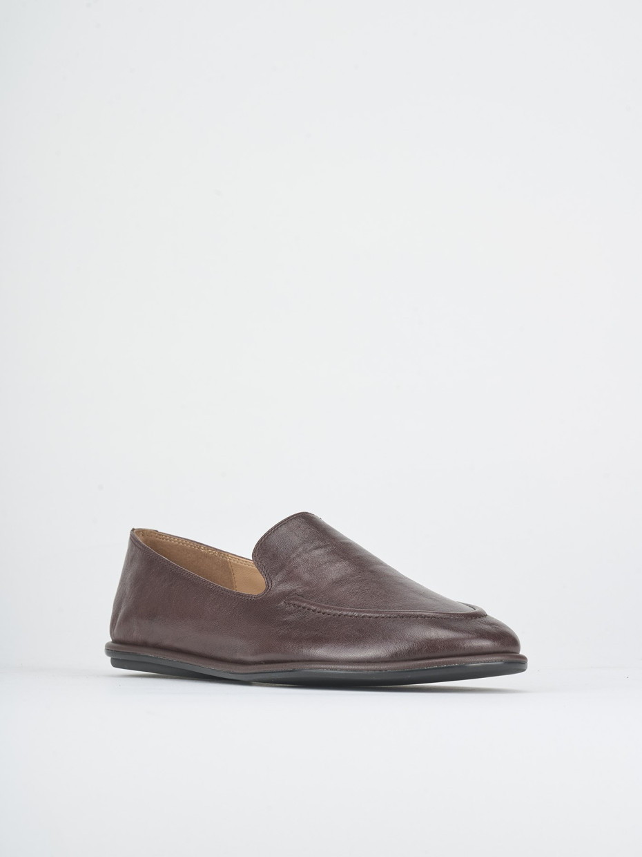 Mocassini tacco 1cm pelle bordo'