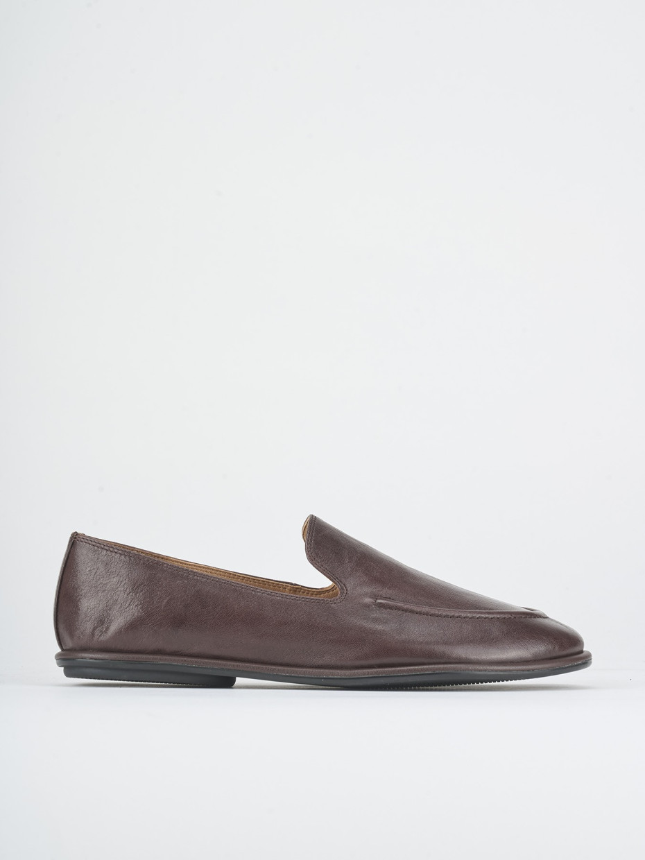 Mocassini tacco 1cm pelle bordo'