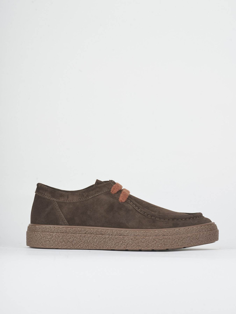 Combat boots dark brown suede