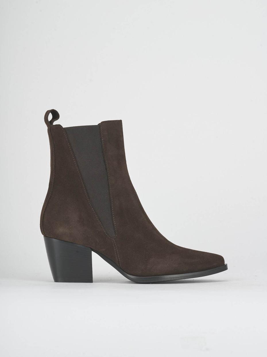 Stivaletti tacco 6cm camoscio testa