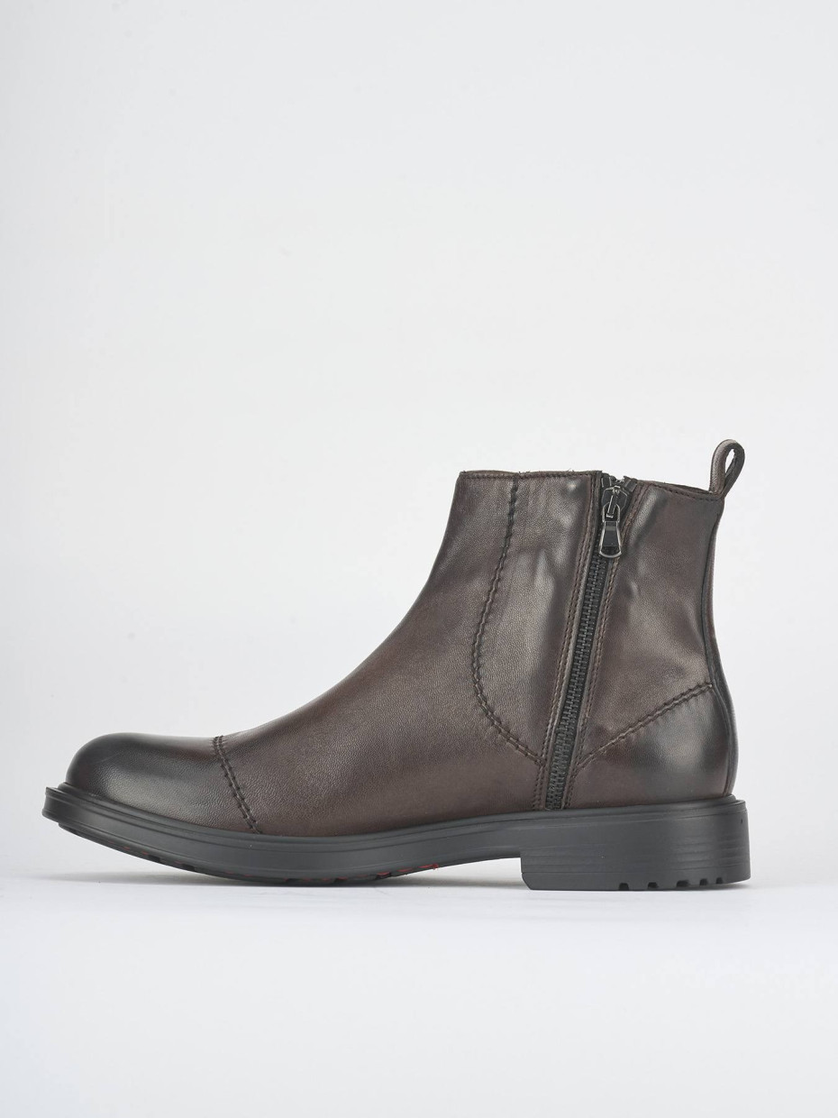 Ankle boots dark brown leather
