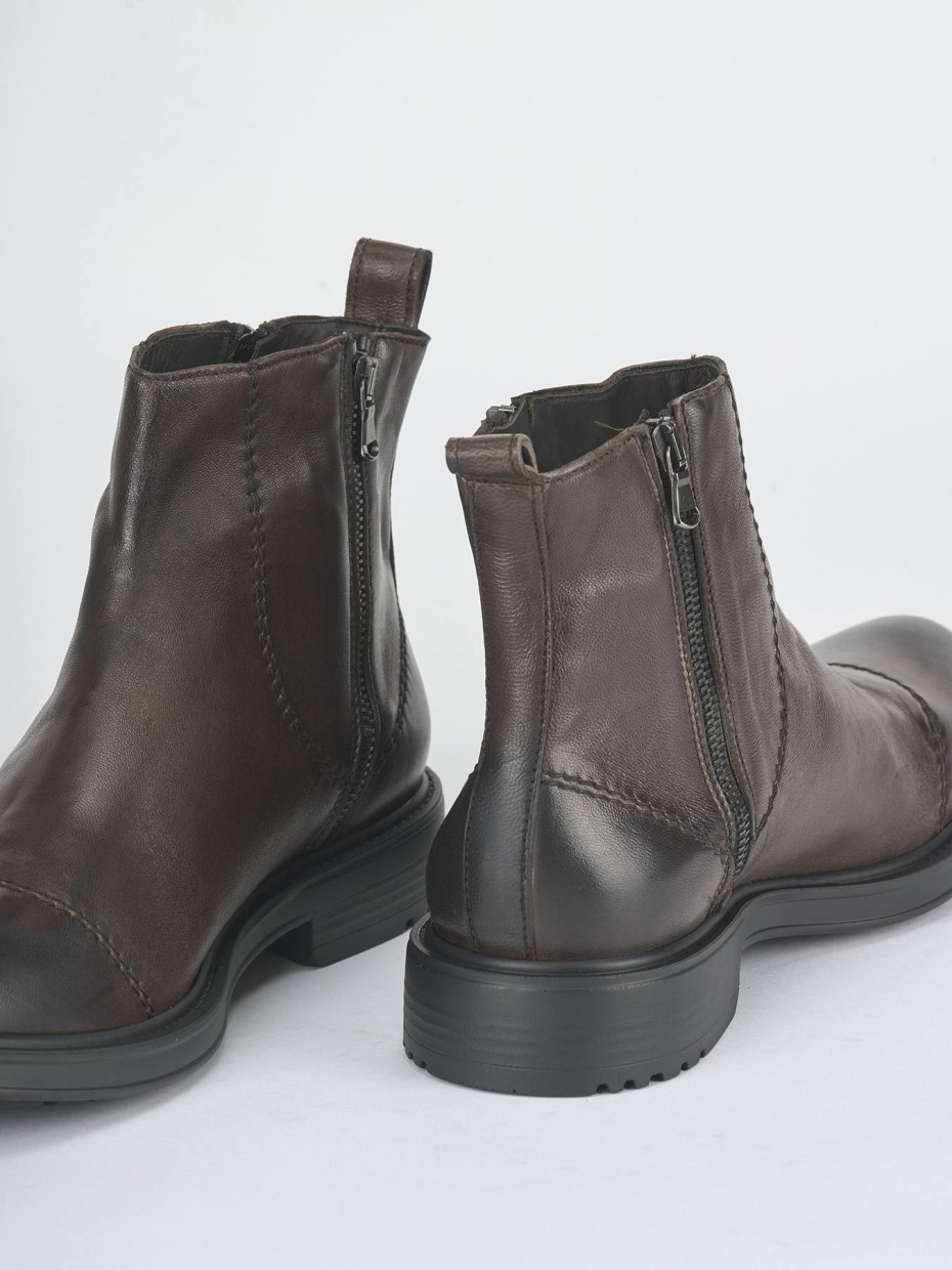 Ankle boots dark brown leather