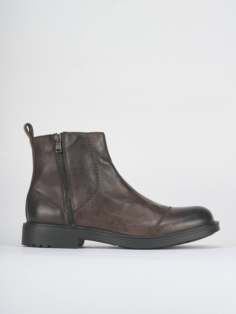 Ankle boots dark brown leather