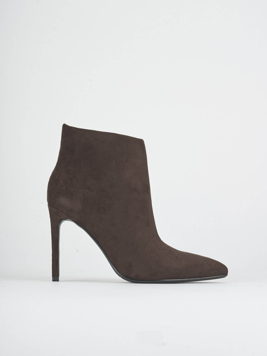 High heel ankle boots heel 11 cm dark brown suede