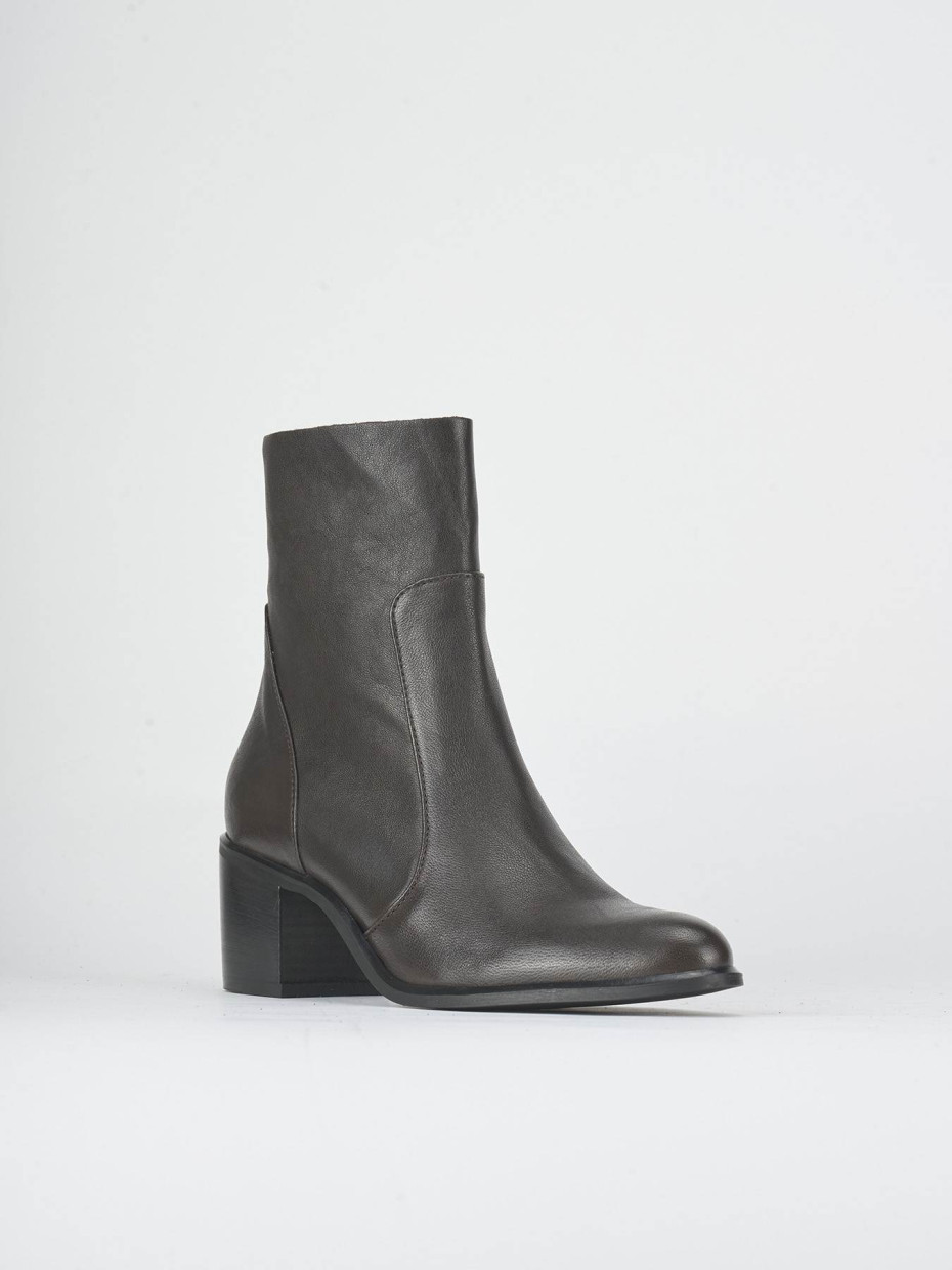 Stivaletti tacco 6cm pelle testa