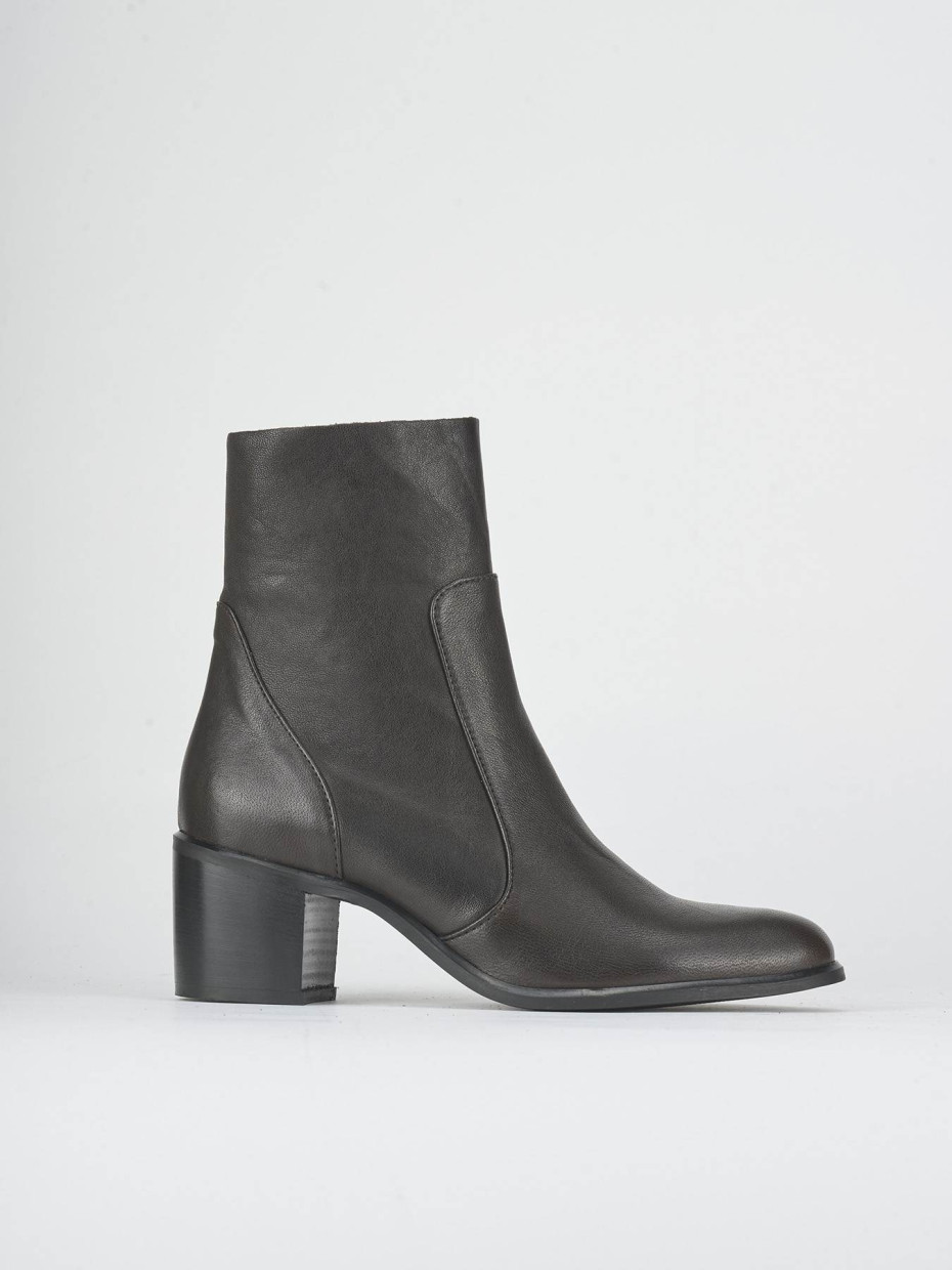 Stivaletti tacco 6cm pelle testa