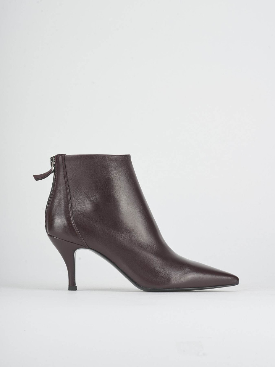 High heel ankle boots heel 7 cm bordeaux leather