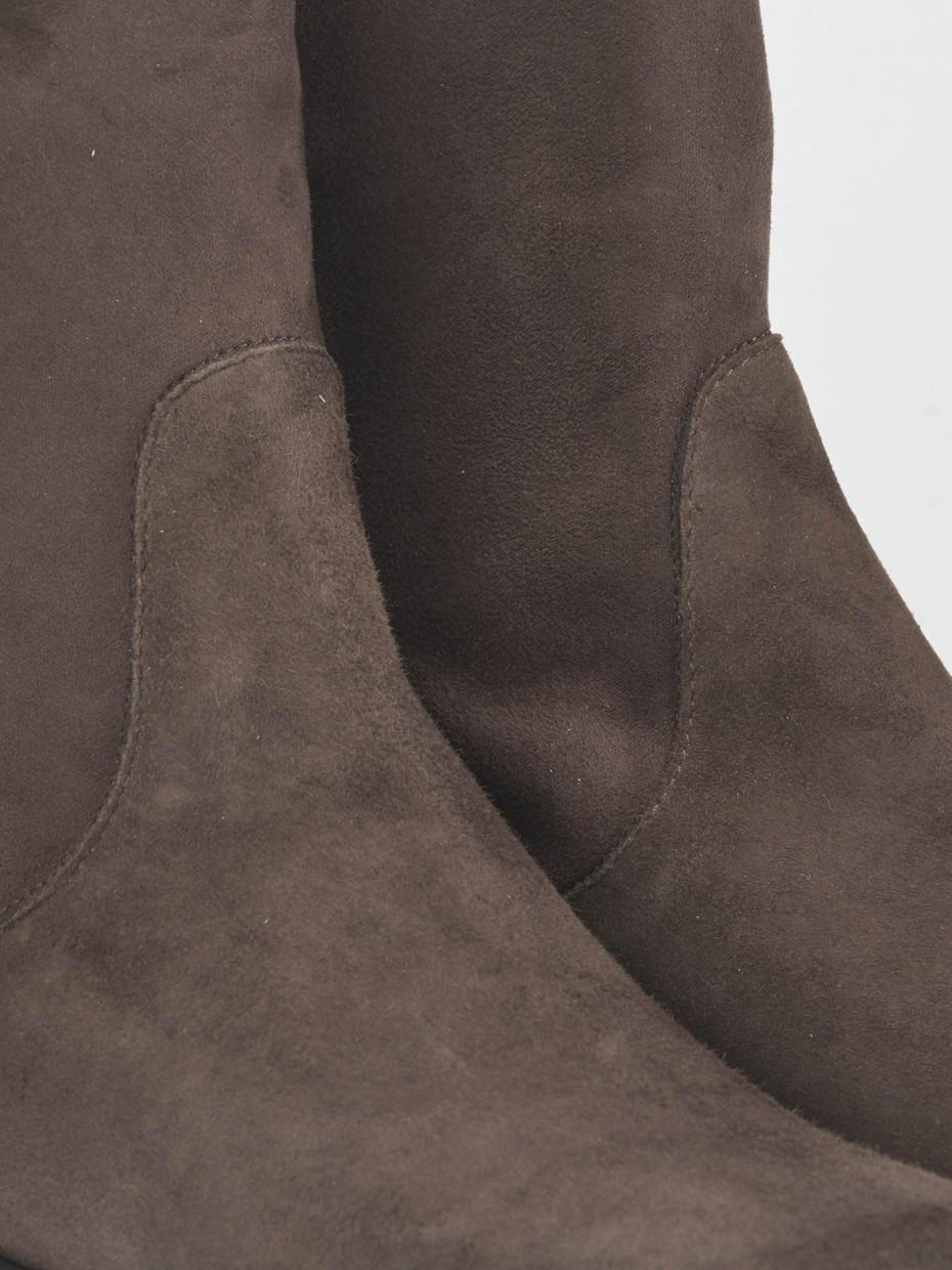 Low heel ankle boots heel 2 cm dark brown suede
