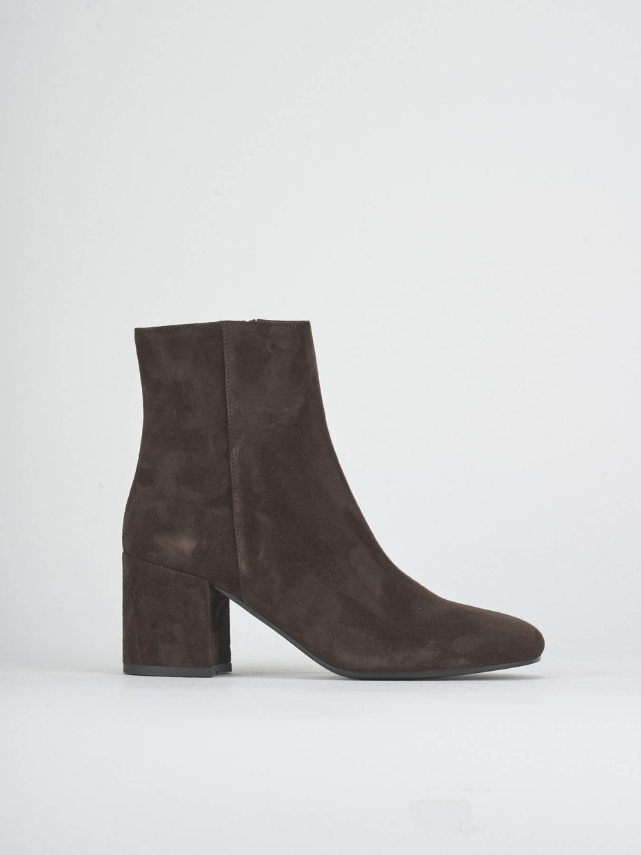Stivaletti tacco 6cm camoscio testa