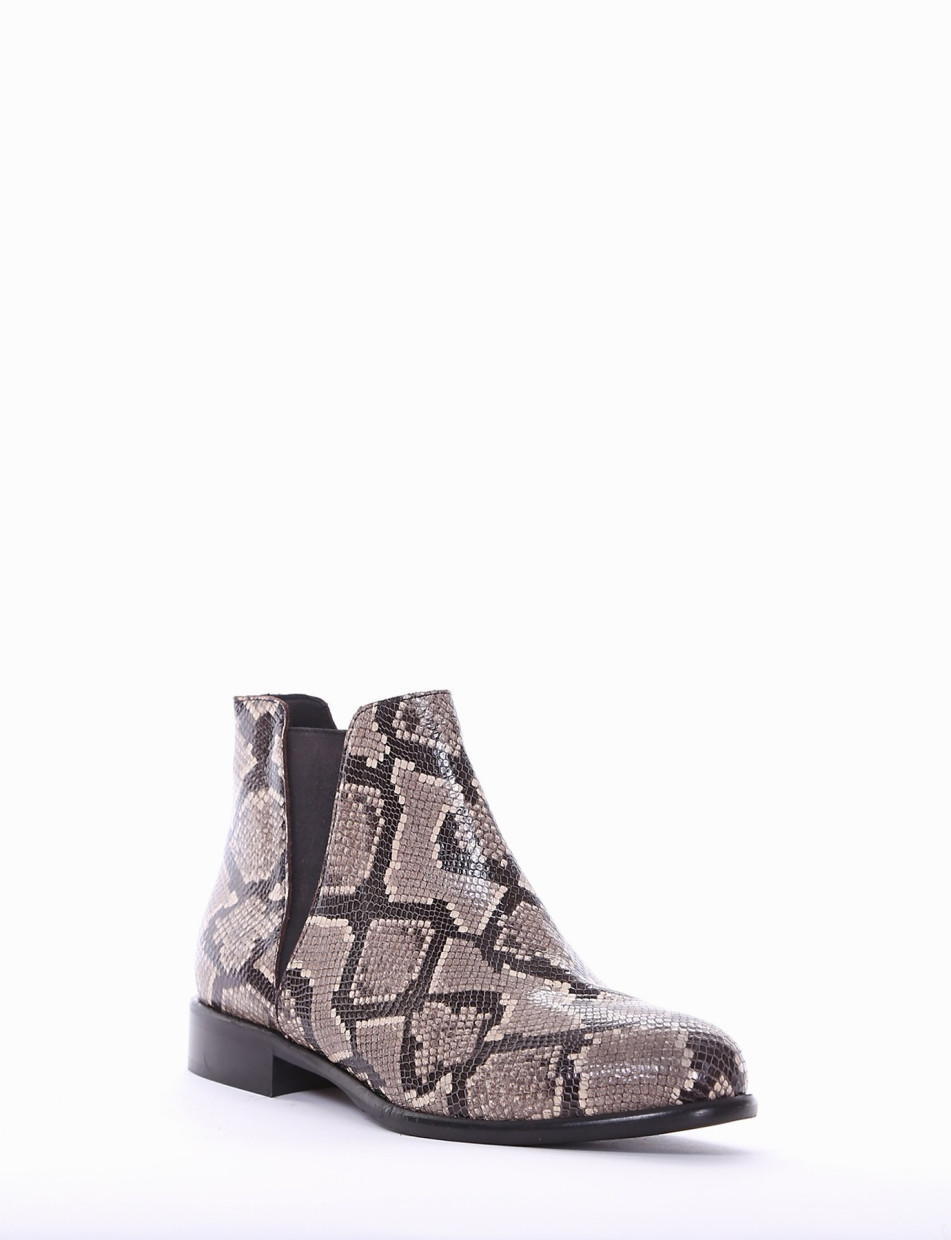 Botines de tacón bajo tacón 2 cm multicolor pitón