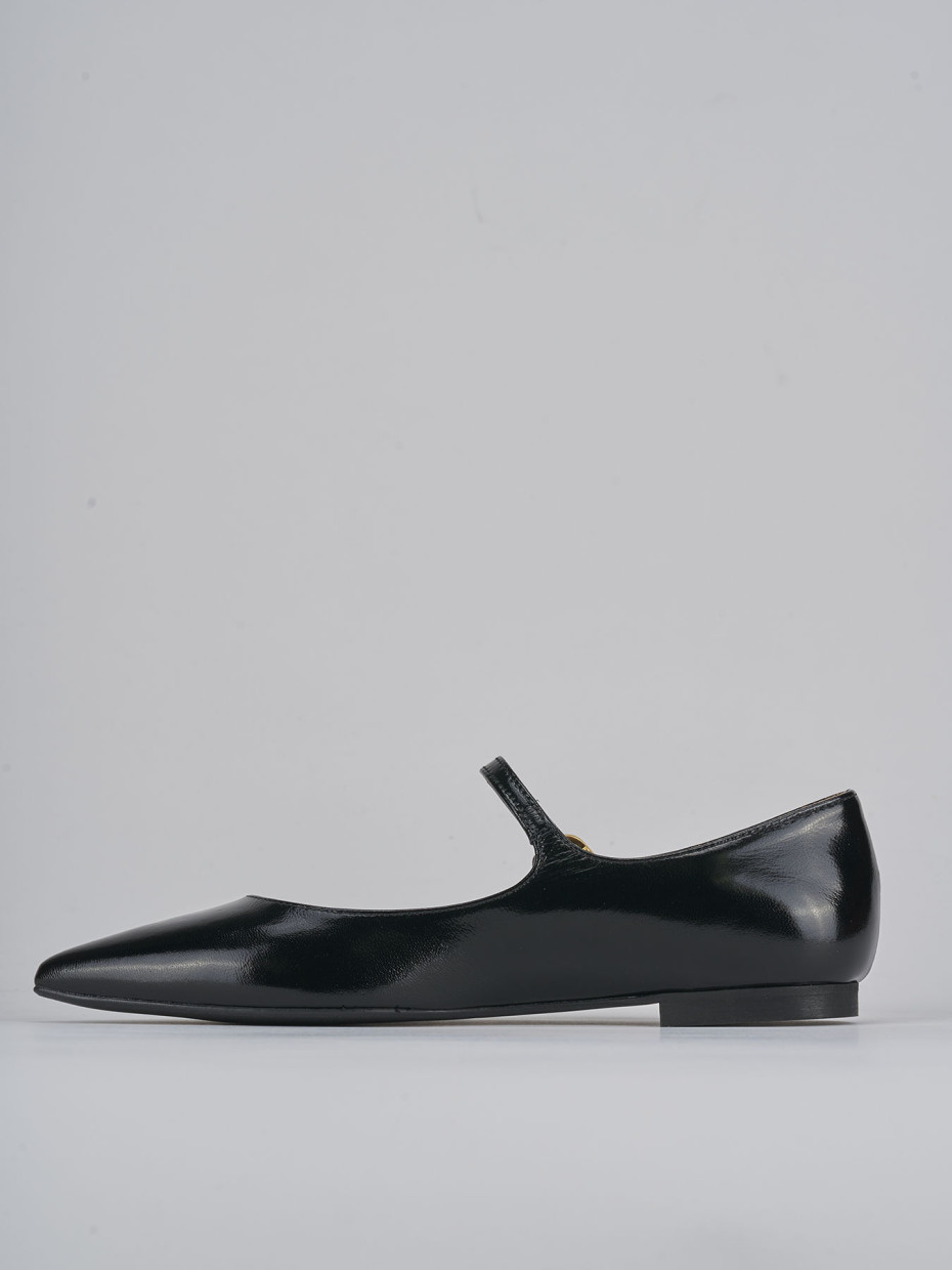 Bailarinas tacón 1 cm negro charol