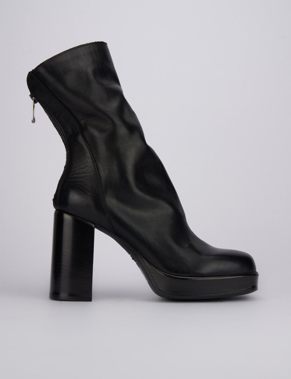 Stivaletti tacco 10cm pelle nero