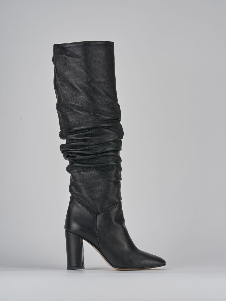 Stivali tacco 8cm pelle nero