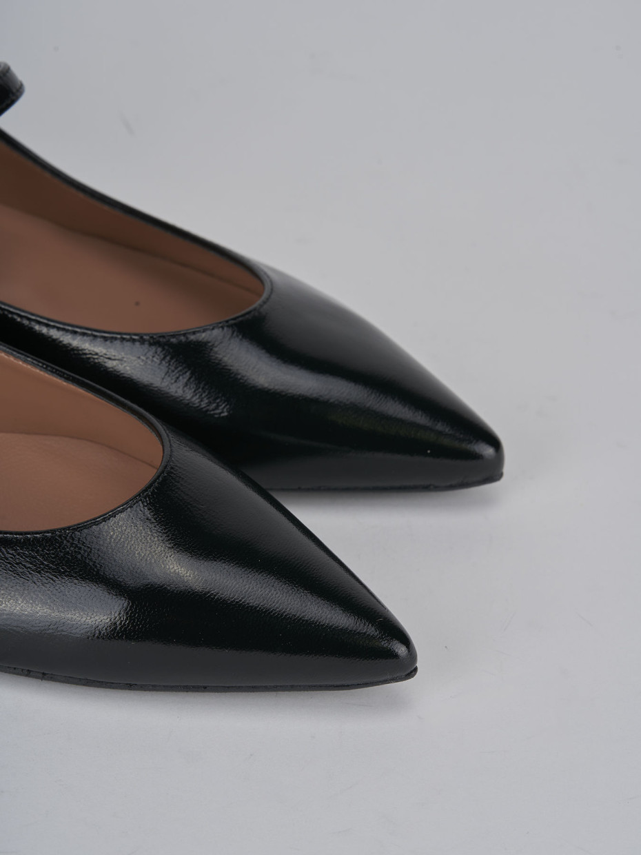 Bailarinas tacón 1 cm negro charol